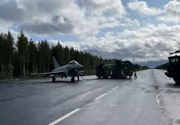 Britse Eurofighter Typhoon FGR.4 gevechtsvliegtuigen oefenden ...