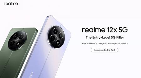 Het is officieel: de realme 12x 5G debuteert buiten China op 2 april