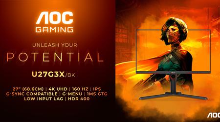 4K UHD, 160Hz en NVIDIA G-Sync voor €500 - AOC Gaming U27G3X/BK monitor onthuld