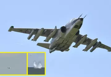 Russisch Su-25 gepantserd aanvalsvliegtuig viel in ...