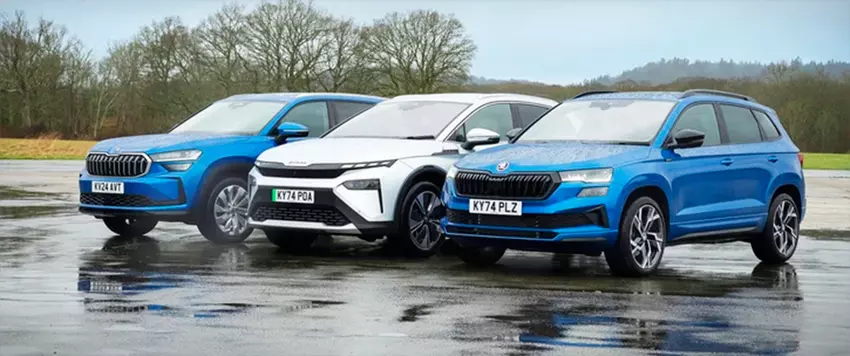 Het experiment werd uitgevoerd in drie Skoda-auto's