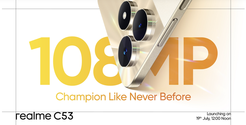 Het is nu officieel: de nieuwe versie van de realme C53 met een 108 MP camera en 5000 mAh batterij debuteert op 19 juli.