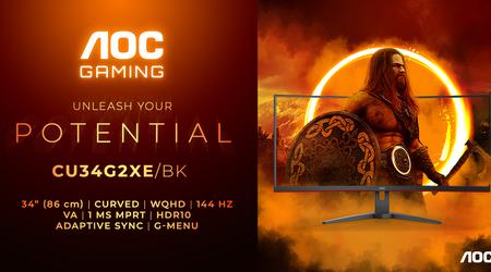AOC Gaming CU34G2XE/BK - gebogen gamingmonitor met 144Hz verversingssnelheid geprijsd voor £ 299