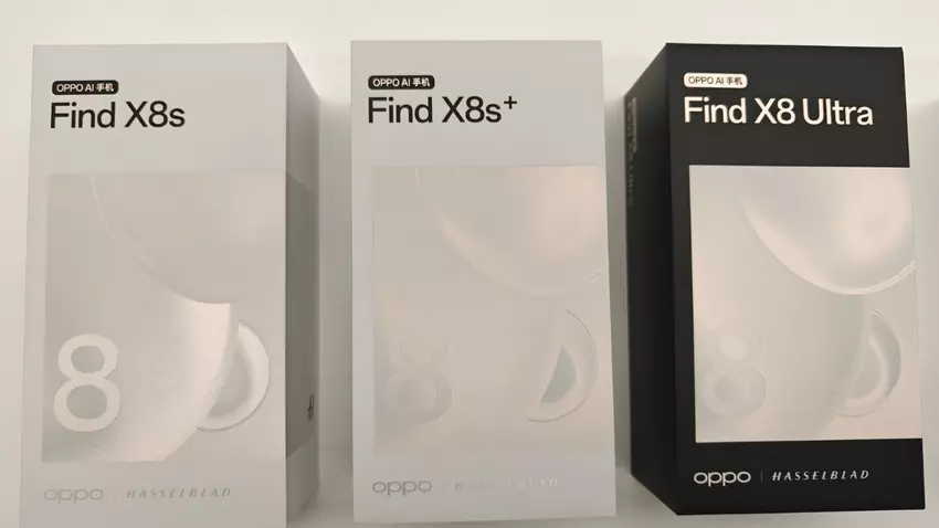 Boxafbeeldingen van de Oppo Find X8s, Oppo Find X8s+ en Oppo Find X8 Ultra smartphones zijn online gelekt