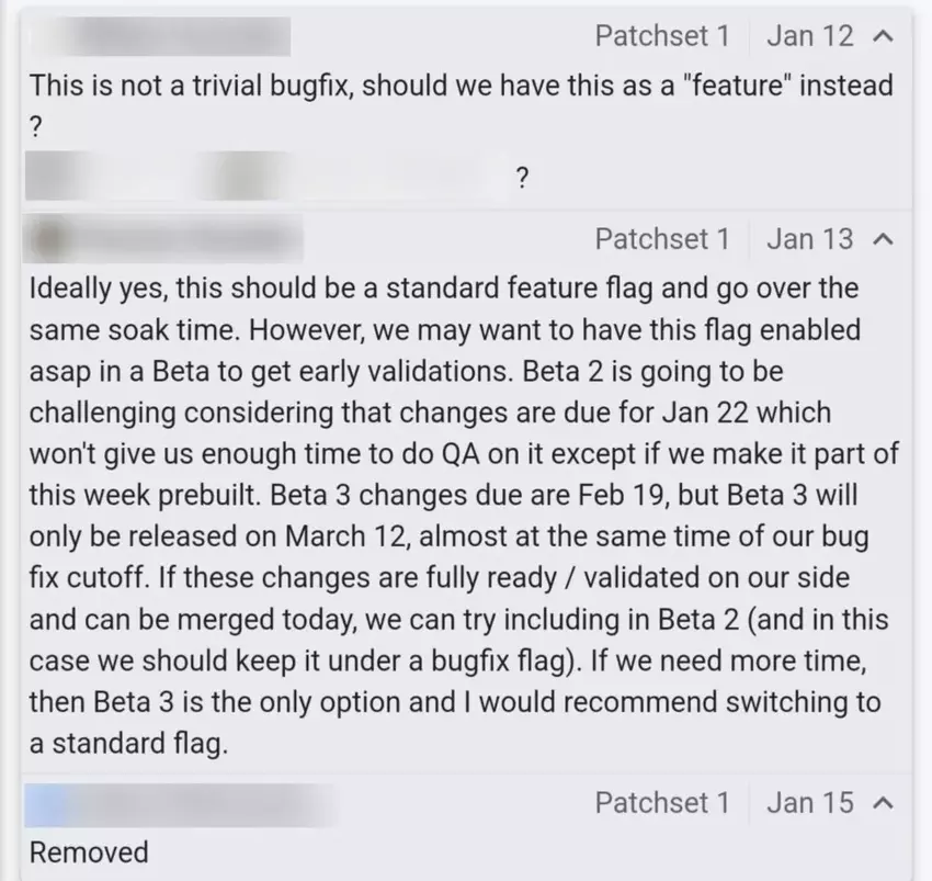 Een opmerking die mogelijk de releasedata voor de eerste drie bètaversies van Android 16 onthult