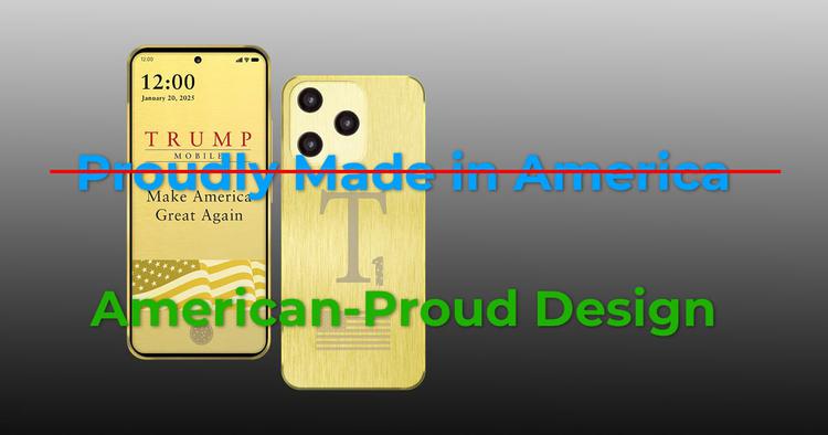 Schandaal. Trump Mobile heeft de inscriptie ...