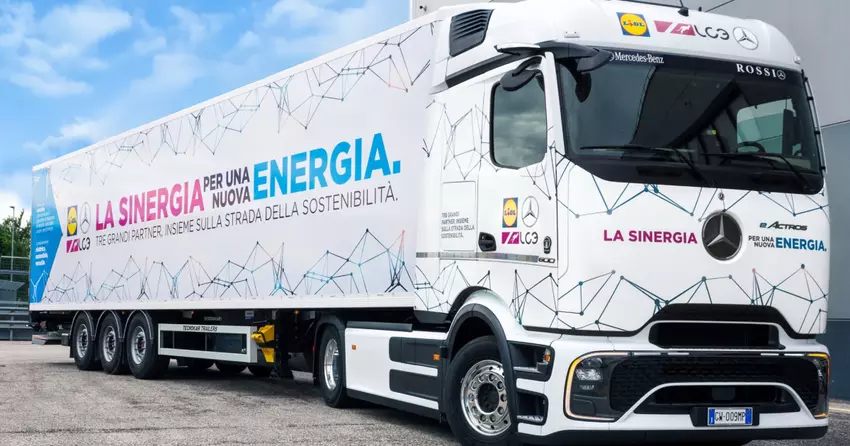 Supermarktketen Lidl is de eerste gebruiker van de elektrische Mercedes-Benz eActros 600 in Italië