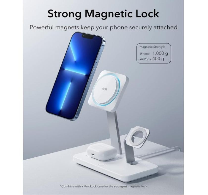 ESR HaloLock 3-in-1 draadloze snellader