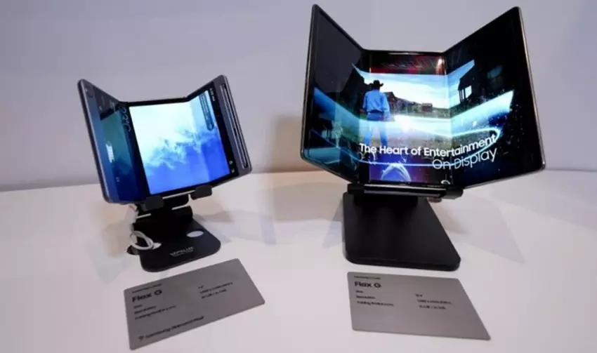 Het concept van een triple smartphone