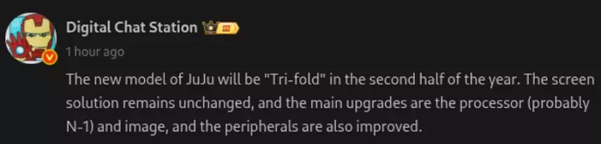 Ge lekt beeld van de nieuwe Huawei Mate XT drievoudig opvouwbare smartphone