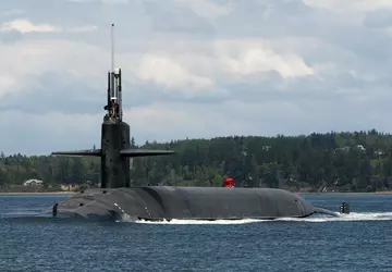 De nucleair aangedreven onderzeeër USS Alabama, ...