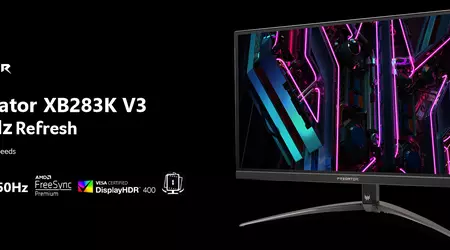 Acer Predator XB283K V3: 150Hz 4K gamingmonitor voor $499