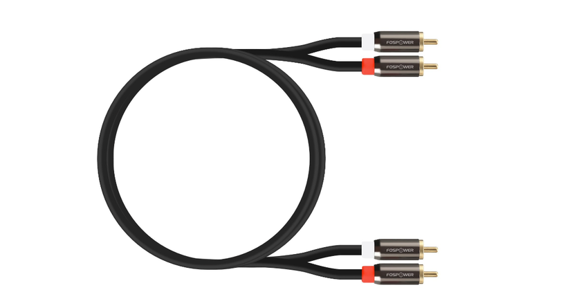 FosPower 2 RCA M/M Stereo Audiokabel voor autoradio