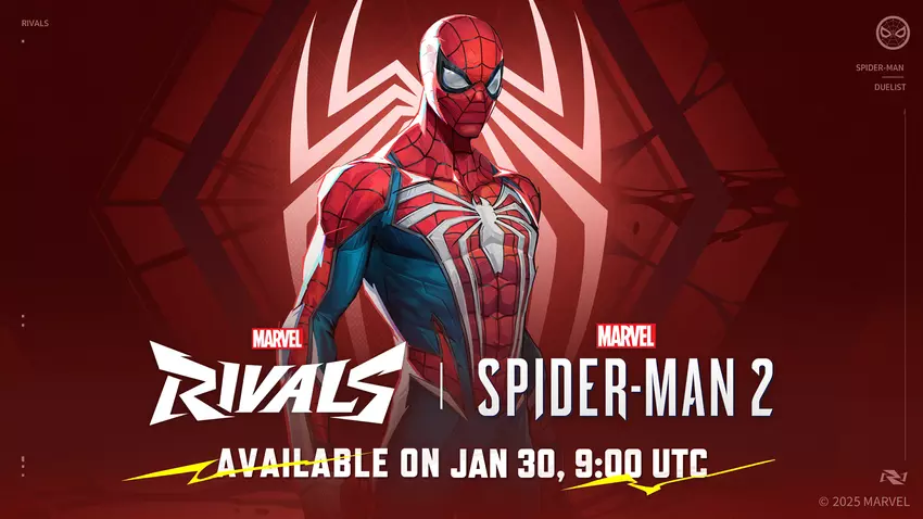 Op 30 januari bevat Marvel Rivals Advanced Suit 2.0 - het kostuum van de "vriendelijke buurman" uit Marvel's Spider-Man 2 van Insomniac Games.