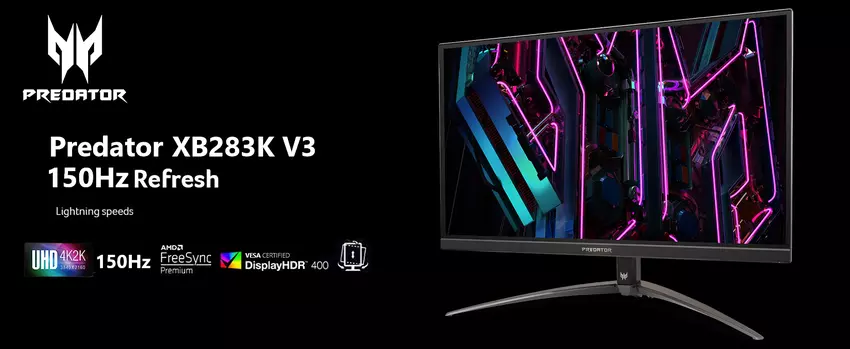 Acer Predator XB283K V3: 150Hz 4K gamingmonitor voor $499