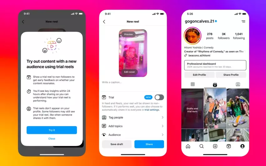 Instagram lanceert 'testrollen' die niet worden gezien door volgers