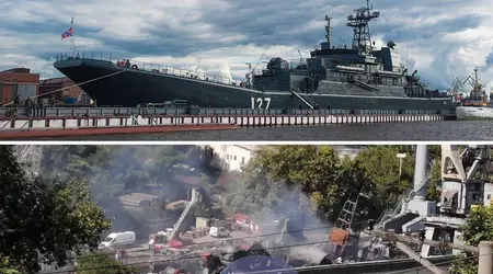 Nieuwe foto's tonen catastrofale schade aan Russisch groot landingsschip Minsk
