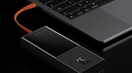 Baseus 20.000 mAh batterij met 65W vermogen en ingebouwde USB-C kabel is verkrijgbaar op Amazon met 17% korting