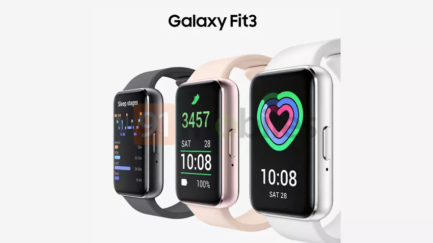Samsung Galaxy Fit 3 verschenen op kwaliteit pers renders: groot scherm en drie kleuren