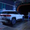 De nieuwe Jeep Compass in een windtunnel.