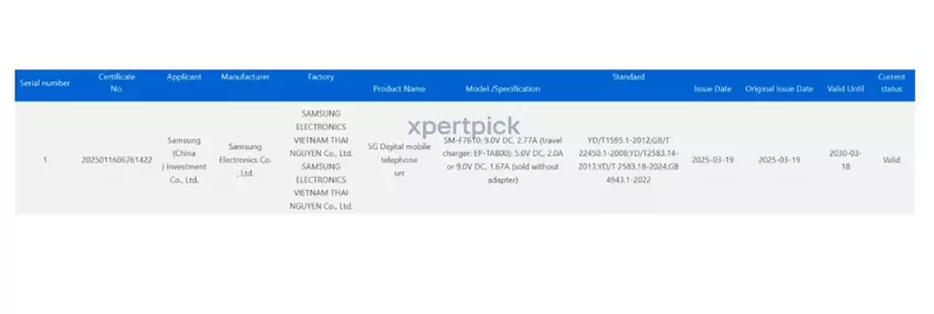 Informatie over Galaxy Flip 7 FE in 3C