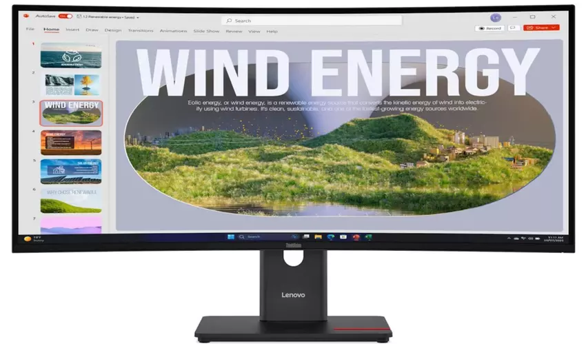 Lenovo heeft de ThinkVision T34WD-40 34″ gebogen monitor gelanceerd met een breed scala aan poorten en een geweldige prijs
