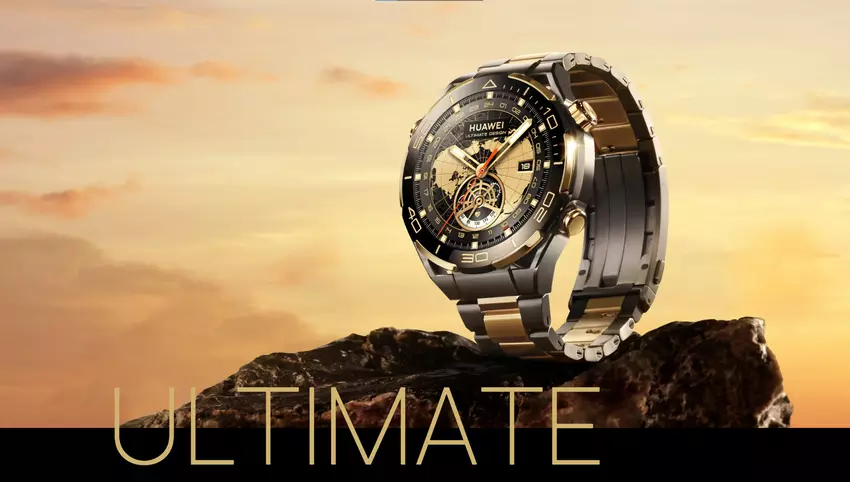 De Huawei Watch Ultimate Gold Edition met gouden kastelementen, saffierglas en titanium armband is nu verkrijgbaar in Europa voor €2.999