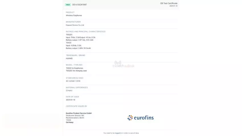 Certificering van nieuwe Huawei hoofdtelefoons