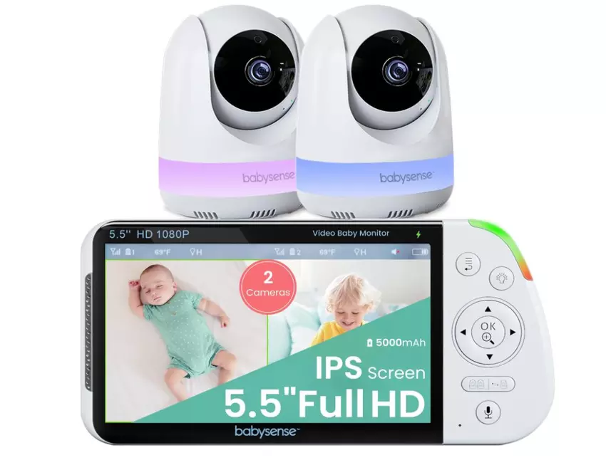 Babysense 5,5 1080p Split-Screen babyfoon met camera