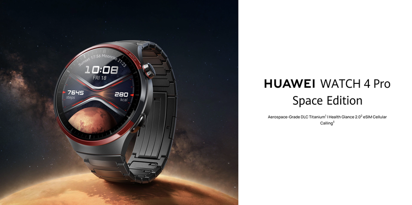 De Huawei Watch 4 Pro Space Edition met een titanium behuizing, saffierglas en een prijs van €649 heeft zijn wereldwijde debuut gemaakt.