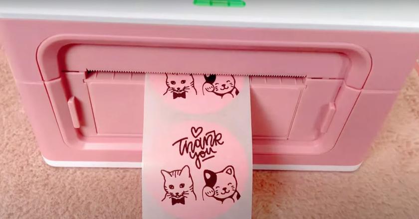 MUNBYN roze beste stickerproductiemachine