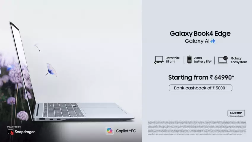 Samsung Galaxy Book4 Edge met Snapdragon X-processor komt naar India