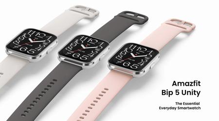 Amazfit Bip 5 Unity: 1,91" LCD-scherm, roestvrijstalen behuizing met IP68-classificatie en ondersteuning voor meer dan 120 modi voor $59