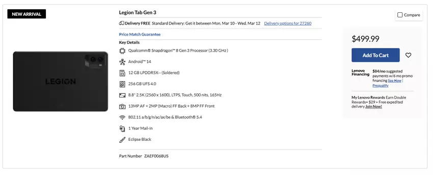 Illustratie voor Lenovo Legion Tab