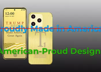 Schandaal. Trump Mobile heeft de inscriptie ...