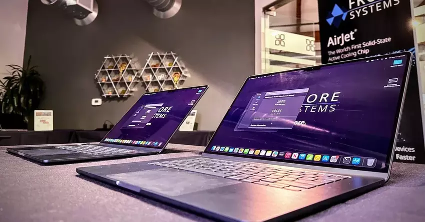 Frore heeft zijn MacBook Air uitgerust met ultrasone AirJet Mini-koelers die tot 4,25 watt aan thermische energie kunnen afvoeren.