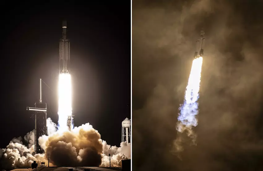 Falcon Heavy was in staat om 's werelds grootste commerciële communicatiesatelliet, Jupiter 3, die meer dan 9.000 kg weegt en de grootte heeft van een minibus, in een baan om de aarde te brengen bij de tweede poging.