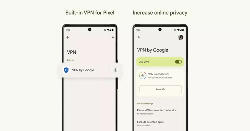 Google introduceert "Pixel VPN by Google" in plaats van Google One voor Pixel-eigenaars