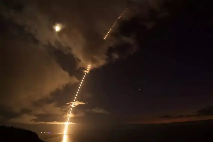 Een intermediaire ballistische raket gelanceerd vanaf Hawaï in 2017. Illustratie: Missile Defence Agency