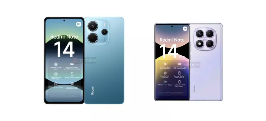 Een lek heeft het ontwerp en de specificaties van de aankomende Redmi Note 14 4G en Redmi Note 14 Pro 4G smartphones onthuld