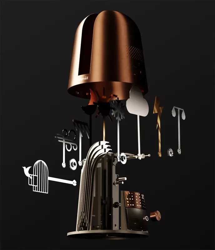 Exploded diagram of the Skymill construction