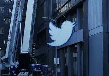 Twitter-logo van het hoofdkantoor in San ...