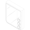 Samsung Galaxy Z Flip 7 ontwerp, 3D weergave van de telefoto camera