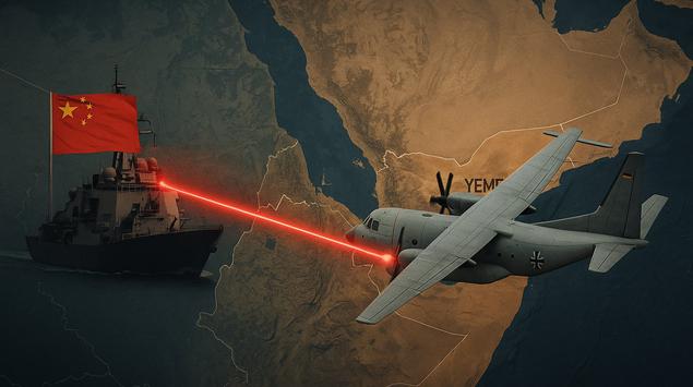 Een Chinees schip "verlichte" een Bundeswehr-vliegtuig ...