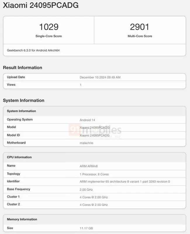 POCO X7 testen op Geekbench