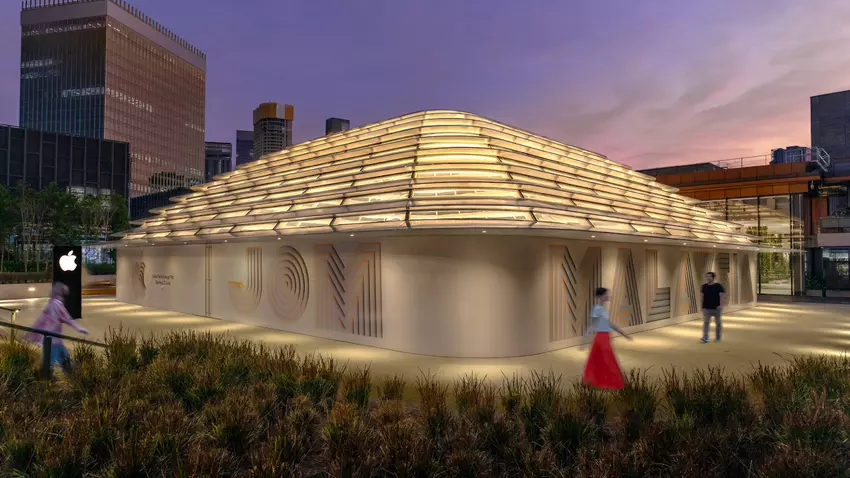 Binnenkort opent in Maleisië de eerste Apple Store met een uniek, trapsgewijs opgebouwd wit piramidedesign