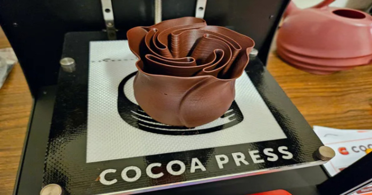 Chocolade geprint op een 3D-printer in de VS Chocolade geprint op een 3D-printer in de VS