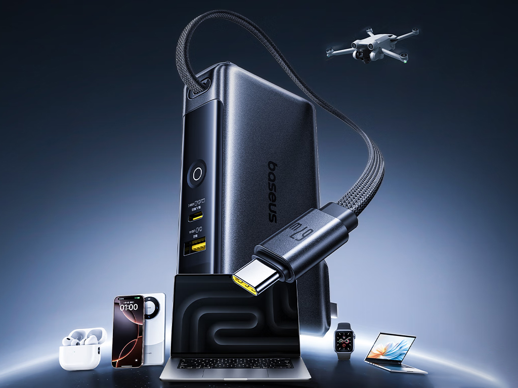 Blijf langer mobiel - nieuw van Baseus: 67W draagbare batterij met ingebouwde kabel Baseus presenteert de nieuwe Super Charge Power Bank: snel opladen met 67W vermogen!