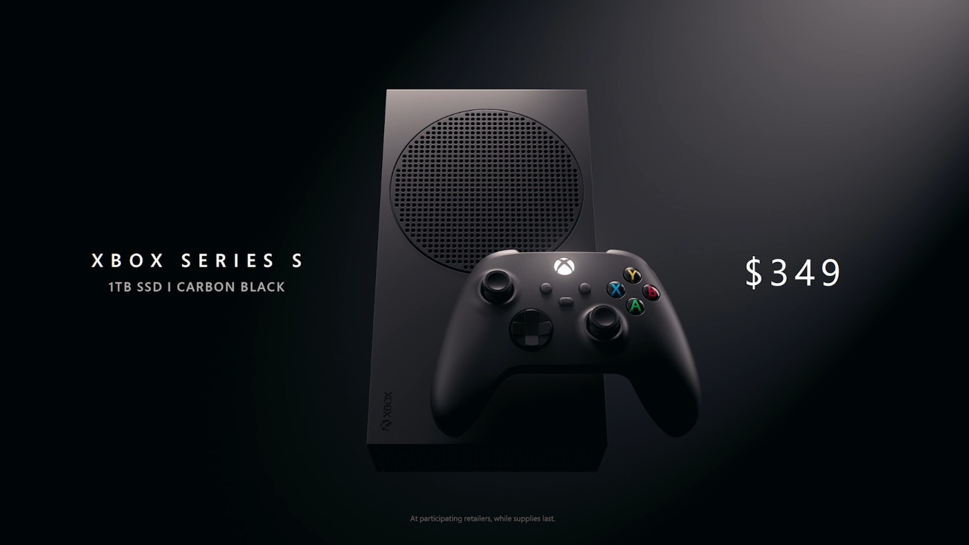 Microsoft is begonnen met de verkoop van de zwarte Xbox Series S spelconsole met 1 TB opslagruimte voor $350 Microsoft is begonnen met de verkoop van de zwarte Xbox Series S spelconsole met 1 TB opslagruimte voor $350