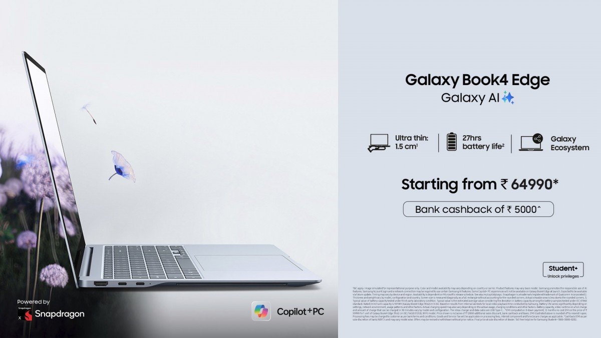 Samsung Galaxy Book4 Edge met Snapdragon X-chip: al beschikbaar in India
